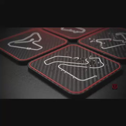 Titan Motorsport Coaster Set · Racing Circuit Coasters with Holder