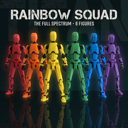 Rainbow Squad · The Full Spectrum · 6-Figure Build-Your-Own Articulated Action Set · Titan Toys