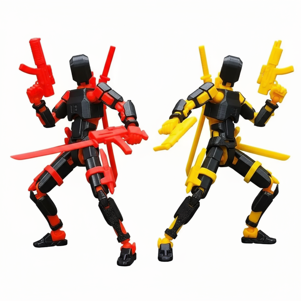 Red and Yellow Robots Together