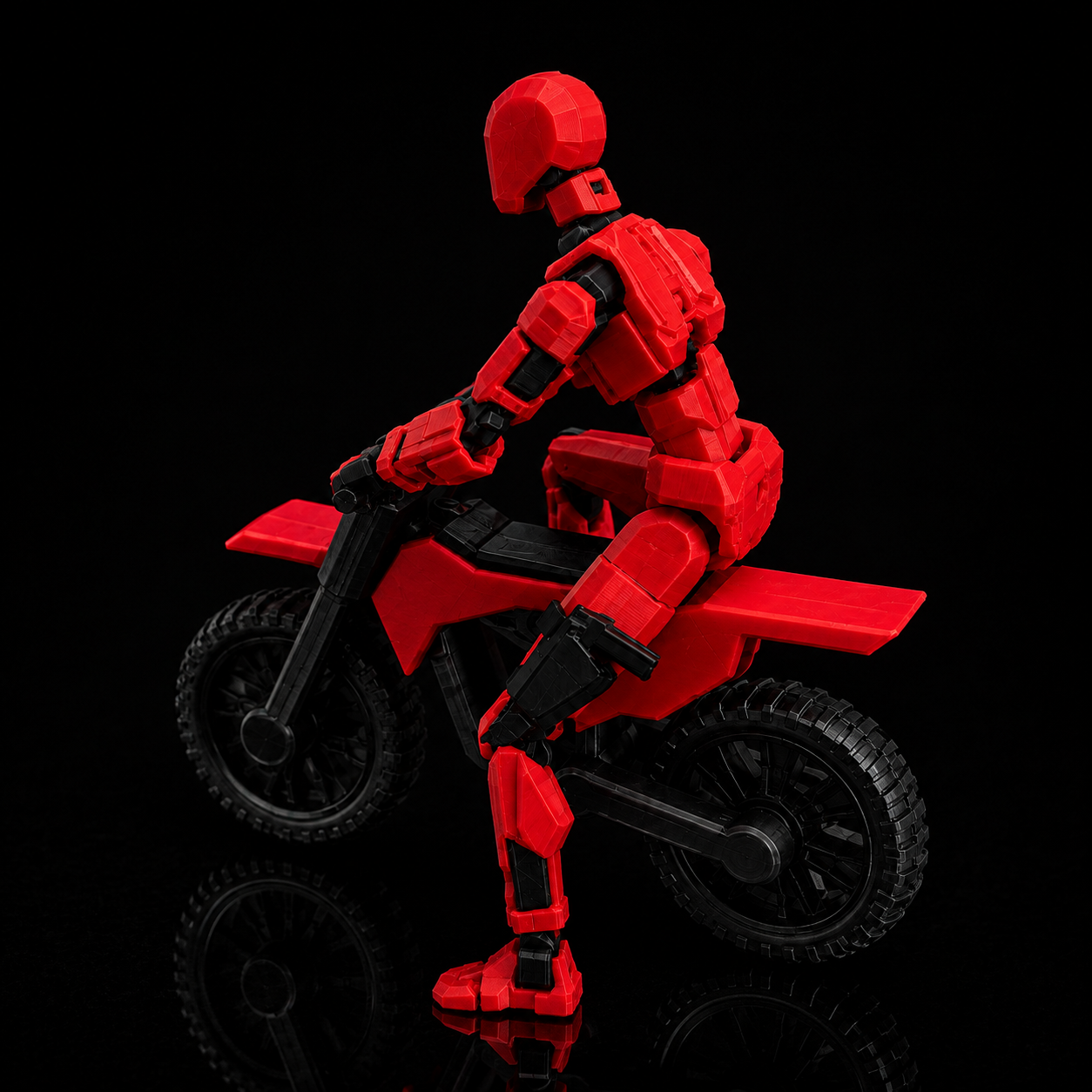 Red Rider Titan · The Motion Hero — 13-joint articulated action figure with stunt bike, Made in India by Titan Toys
