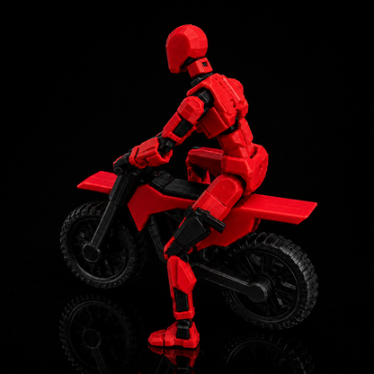 Red Rider Titan · The Motion Hero — 13-joint articulated action figure with stunt bike, Made in India by Titan Toys