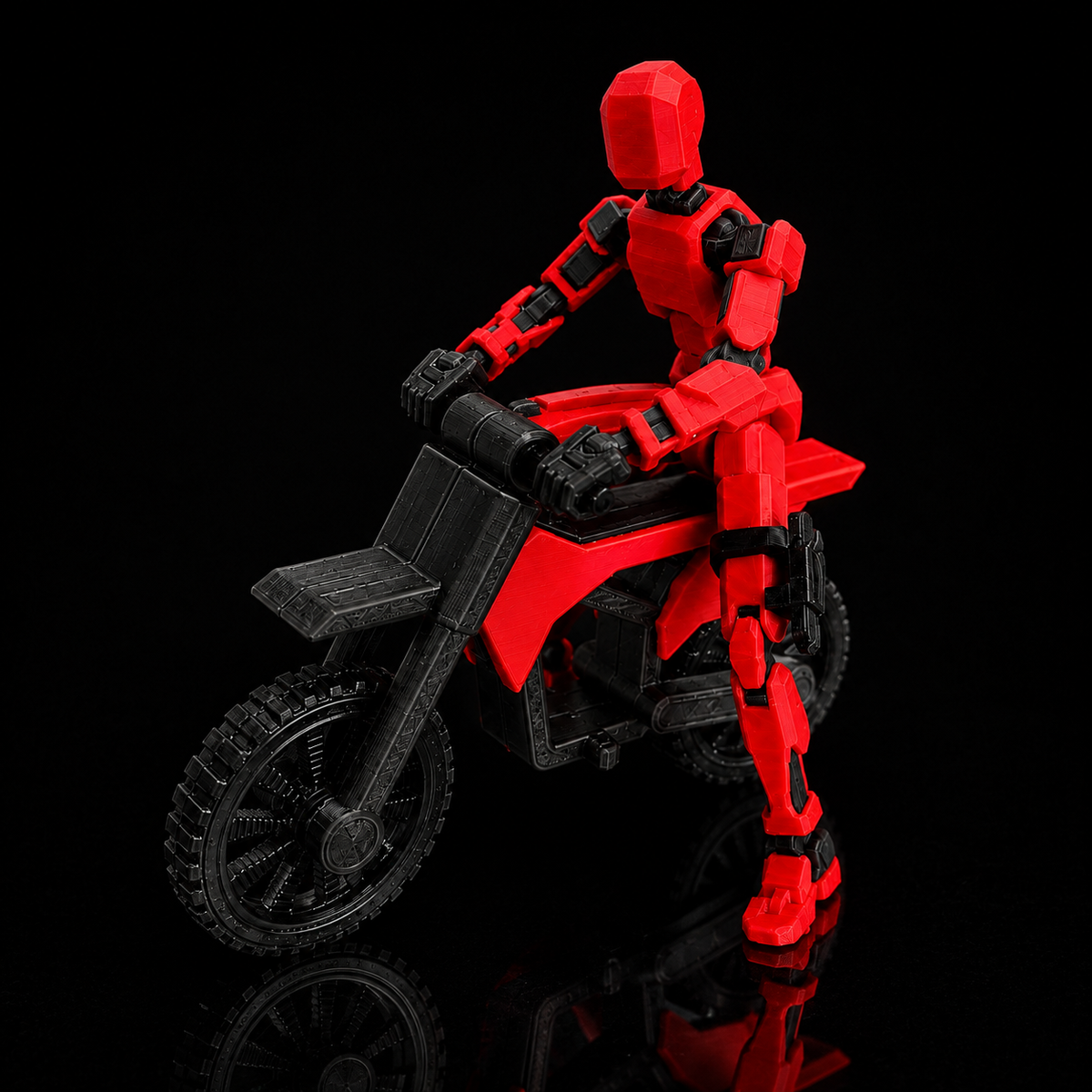 Red Rider Titan articulated figure with stunt bike, Titan Toys