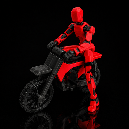 Red Rider Titan articulated figure with stunt bike, Titan Toys
