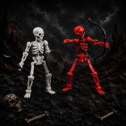 Skeli:Titans white and red skeleton archers with bow and shield, Titan Toys