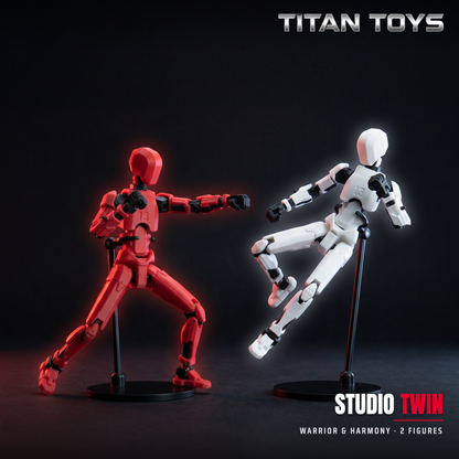 Red & White Mini Squad · Warrior & Harmony · Desk Display 2-Figure Set · Titan Toys