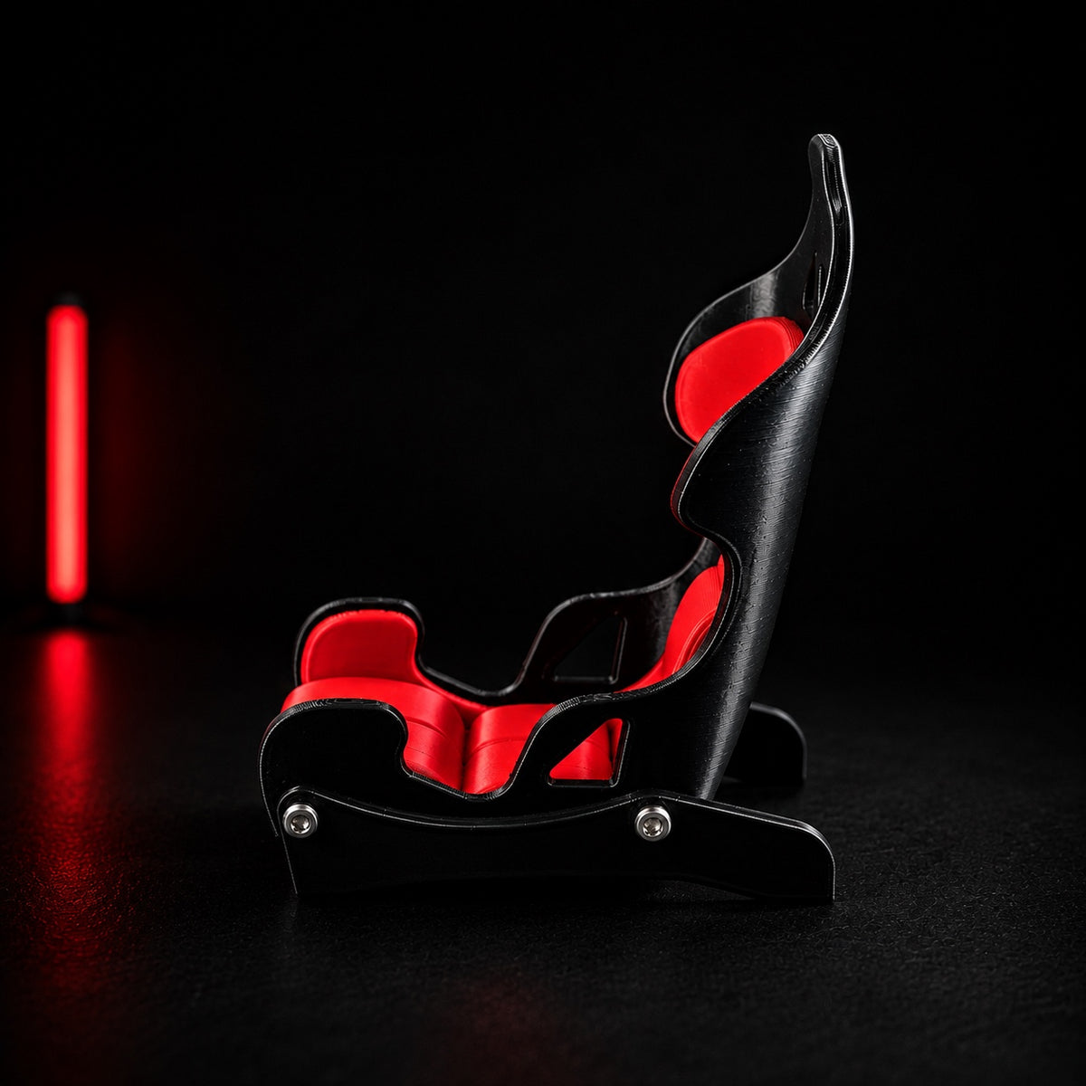 Titan Racing Seat Phone Stand — side profile of the racing bucket seat