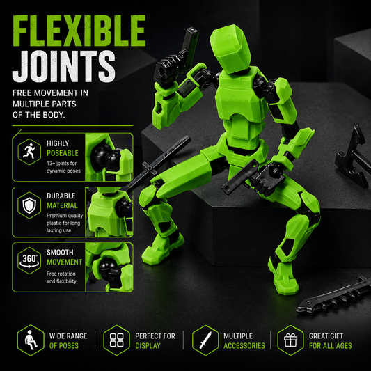 Green Titan 13 flexible joints — 13+ points of articulation for dynamic poses, Titan Toys India