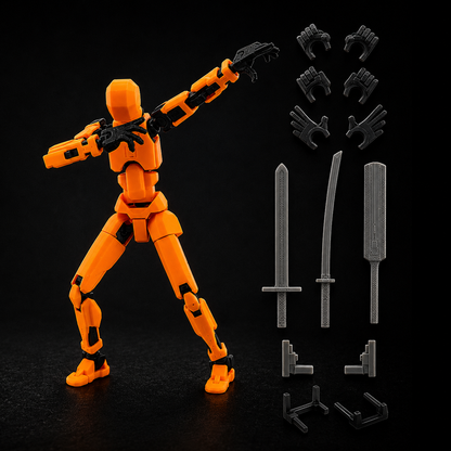 Kasa Hat Samurai Titan 13 package contents — orange figure with conical sun-hat, katana and accessories, Titan Toys
