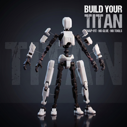 Titan White assembly — snap-fit, no glue, no tools, exploded parts