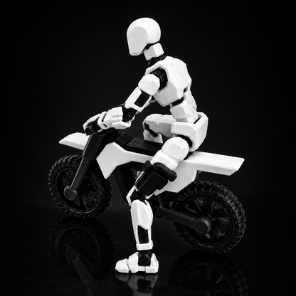 White Rider Titan articulated figure with stunt bike, Titan Toys