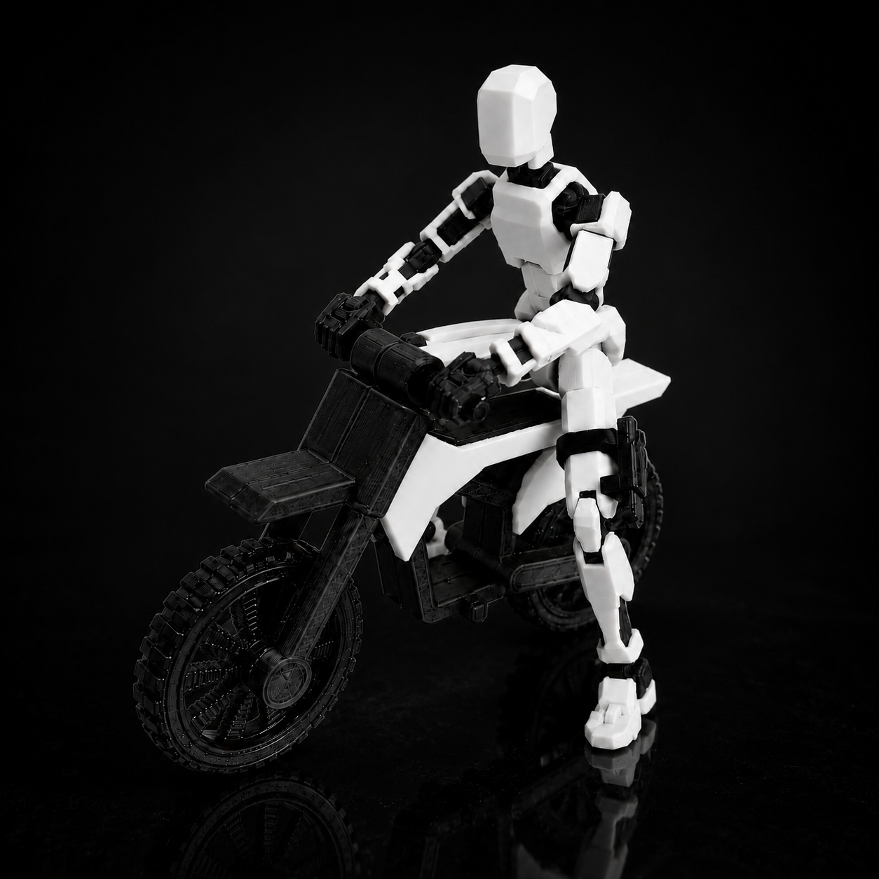 White Rider Titan · The Frost Rider — 13-joint articulated action figure with stunt bike, Made in India by Titan Toys