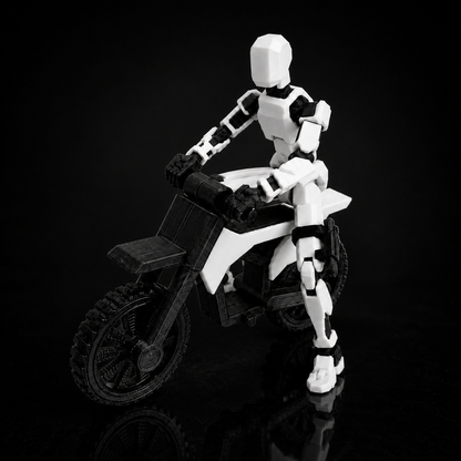 White Rider Titan · The Frost Rider — 13-joint articulated action figure with stunt bike, Made in India by Titan Toys
